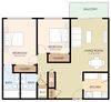 Two Bedroom Two Bath Floor Plan Two Bedroom Two Bath Floor Plan at Stone Creek, Redwood City, California